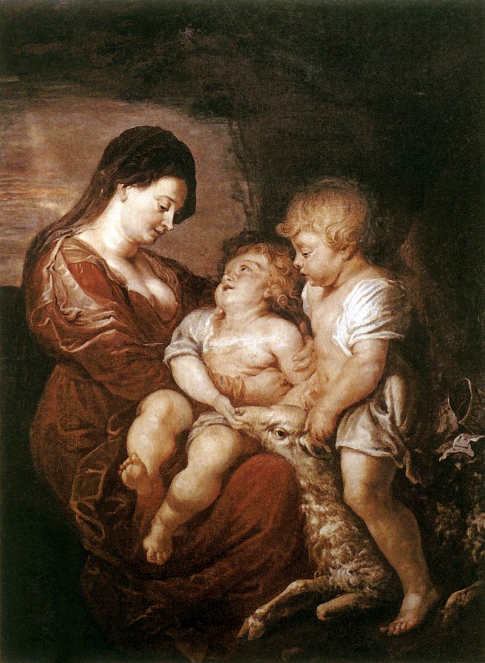 Virgin and Child with the Infant St. John by Peter Paul Rubens — hand-painted portrait oil painting reproduction on canvas