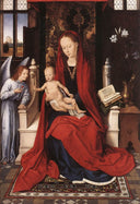 Virgin Enthroned with Child and Angel by Hans Memling — hand-painted cultural oil painting reproduction on canvas