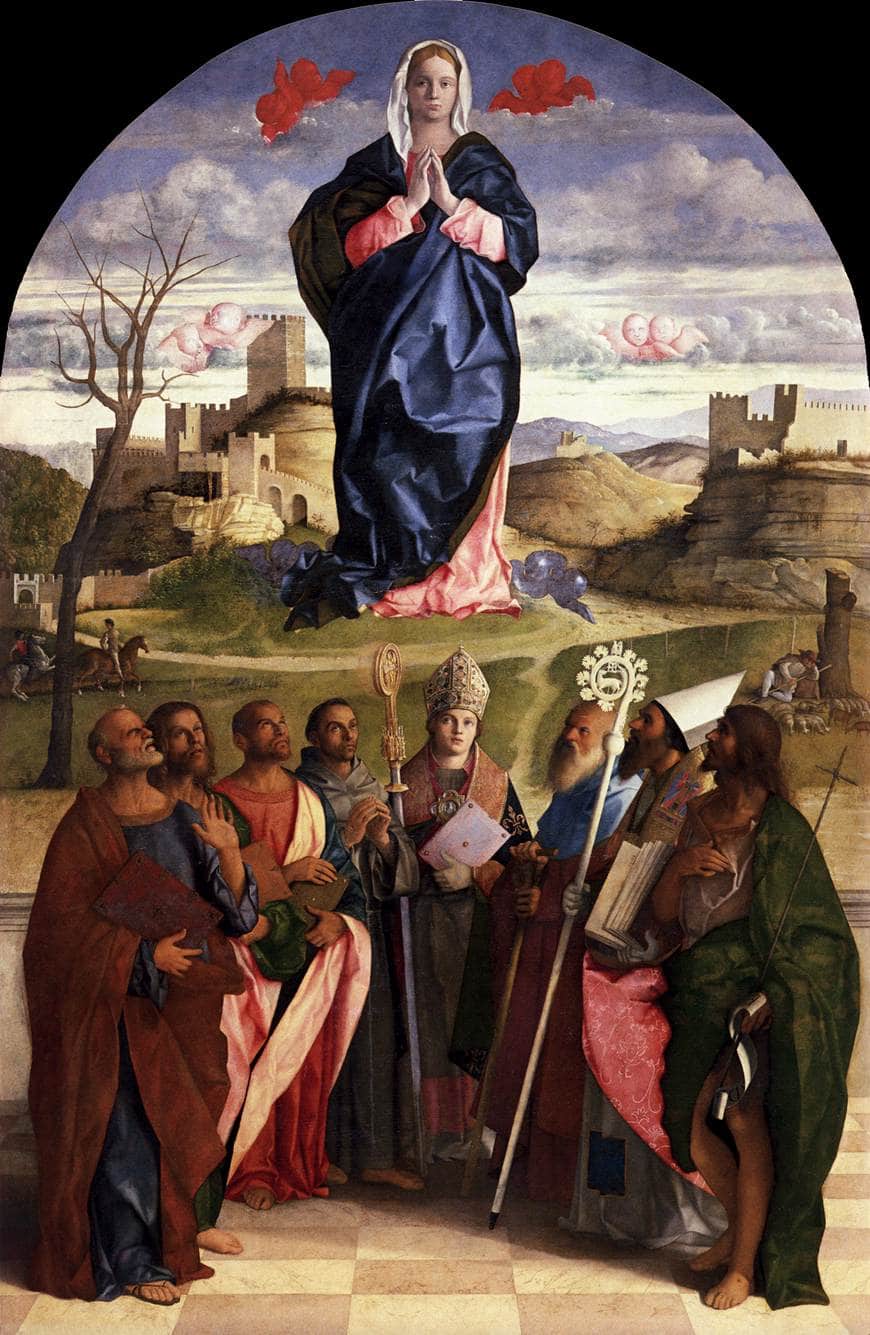 Virgin in Glory with Saints by Giovanni Bellini — hand-painted cultural oil painting reproduction on canvas