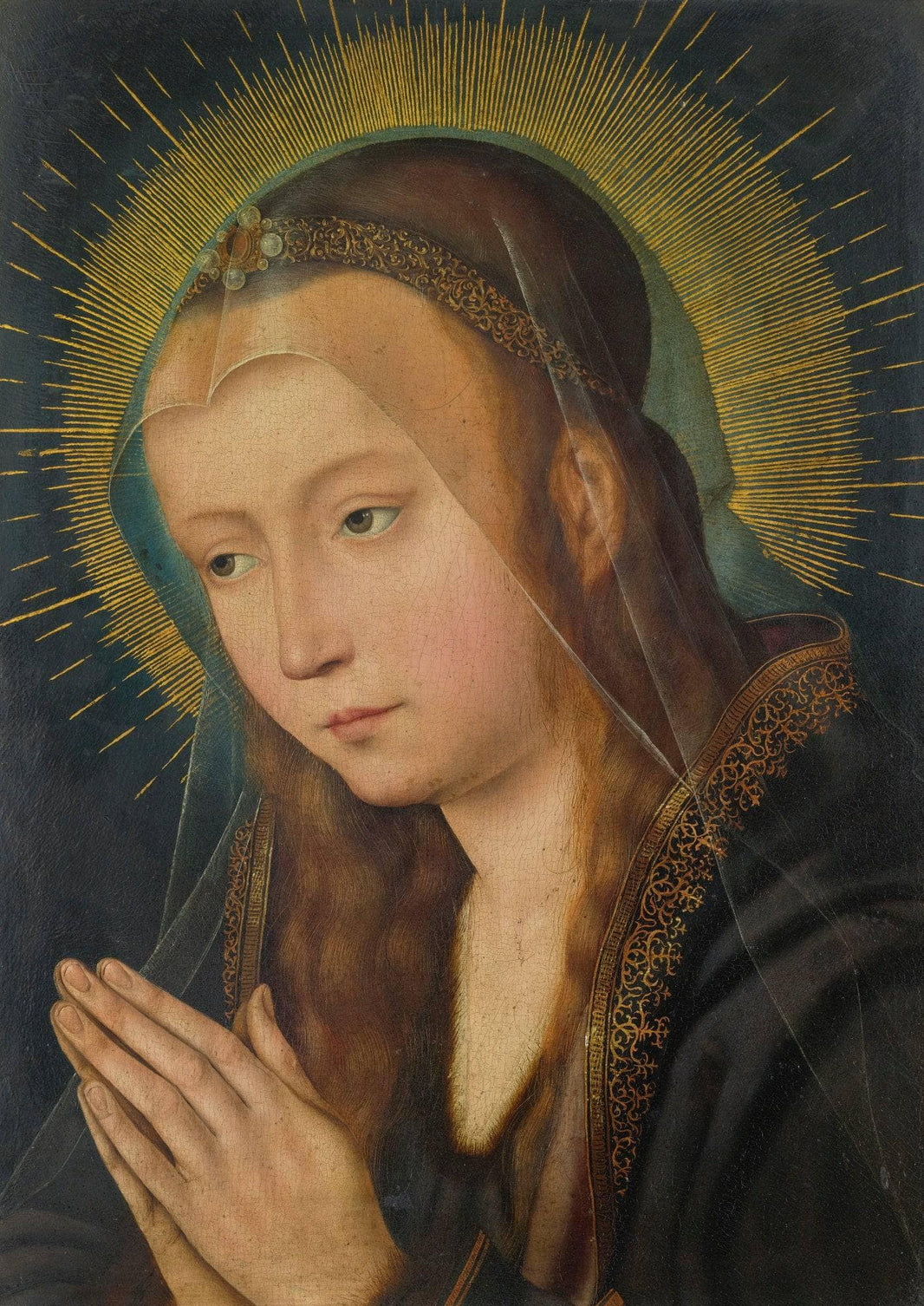 Virgin in Prayer by Quentin Matsys — hand-painted cultural oil painting reproduction on canvas