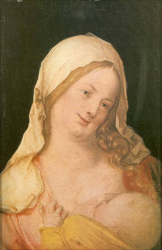 Virgin Suckling the Child by Albrecht Durer — hand-painted portrait oil painting reproduction on canvas