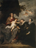 Virgin with Donors by Anthony van Dyck — religion oil painting wall art, Baroque