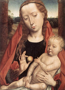 Virgin with the Child Reaching for his Toe by Hans Memling — female oil painting wall art, Northern Renaissance