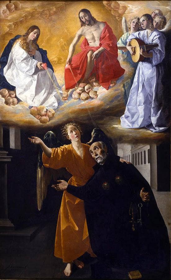 Vision of Blessed Alonso Rodriguez by Francisco de Zurbaran — hand-painted cultural oil painting reproduction on canvas