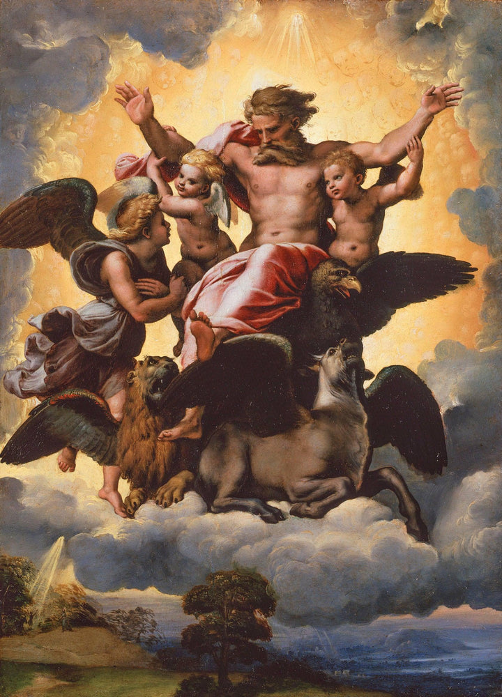 Vision of Ezekiel by Raphael — hand-painted cultural oil painting reproduction on canvas
