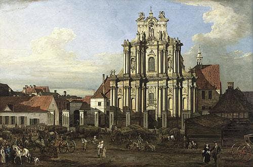 Visitationist Church in Warsaw by Bernardo Bellotto — hand-painted animal oil painting reproduction on canvas