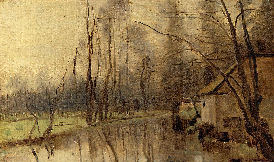 Voisinlieu, House by the Water - Camille Corot