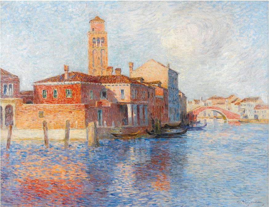 Vue De Venise, Murano by Ferdinand du Puigaudeau — hand-painted architectural oil painting reproduction on canvas