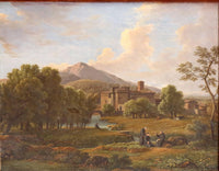 Vue Du Couvent De Grotta Ferrata Et Ses Environs by Jean-Joseph-Xavier Bidauld — hand-painted landscape oil painting reproduction on canvas