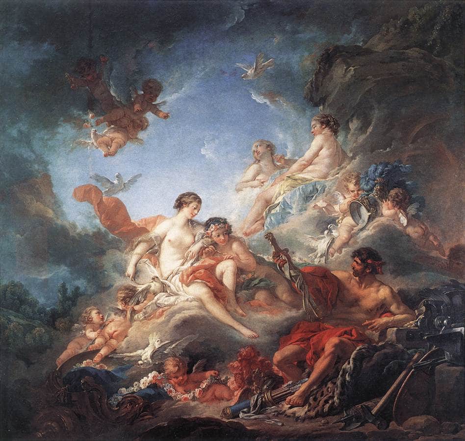Vulcan Presenting Arms to Venus for Aeneas by Francois Boucher — hand-painted cultural oil painting reproduction on canvas
