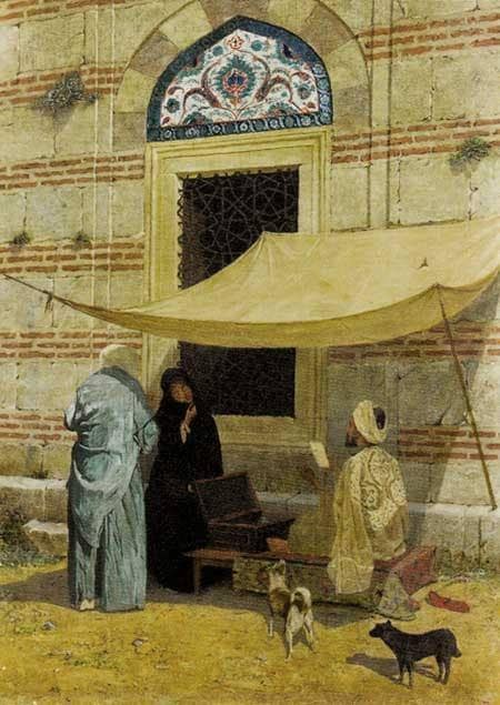 The Petitioner by Osman Hamdi — hand-painted architectural oil painting reproduction on canvas