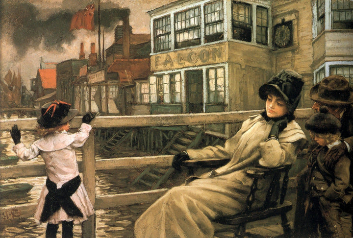 Waiting for the Ferry by James Tissot — hand-painted architectural oil painting reproduction on canvas