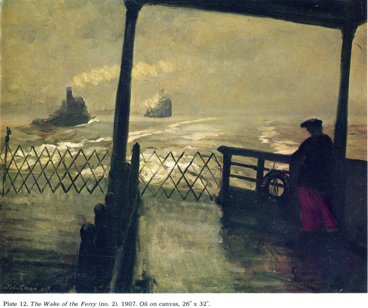 Wake of the Ferry II by John French Sloan — hand-painted landscape oil painting reproduction on canvas