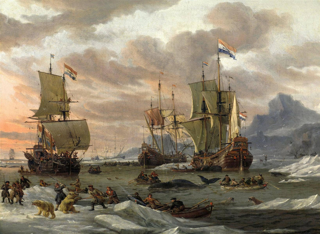 Walfang Im Polarmeer by Abraham Storck — hand-painted seascapes oil painting reproduction on canvas