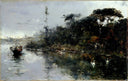 Walk along the Tiber by Salvador Sánchez Barbudo — river oil painting wall art, Realism