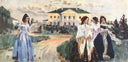 Walk at Sunset by Victor Borisov-Musatov, group oil painting wall art, Post Impressionism