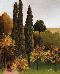 Walking in the Parc des Buttes Chaumont by Henri Rousseau — hand-painted botanical oil painting reproduction on canvas