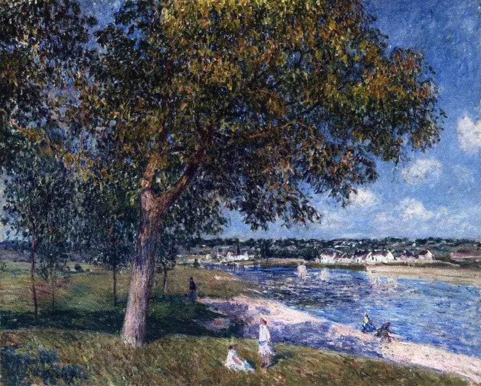Walnut Tree in a Thomery Field by Alfred Sisley — hand-painted botanical oil painting reproduction on canvas
