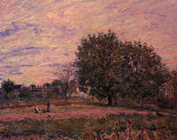 Walnut Trees, Sunset Early Days of October by Alfred Sisley — hand-painted botanical oil painting reproduction on canvas