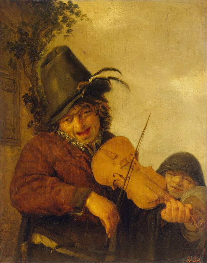 Wandering Musician by Adriaen van Ostade — hand-painted portrait oil painting reproduction on canvas