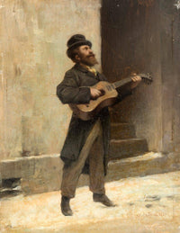 Wandering musician by Gerolamo Induno — hand-painted portrait oil painting reproduction on canvas