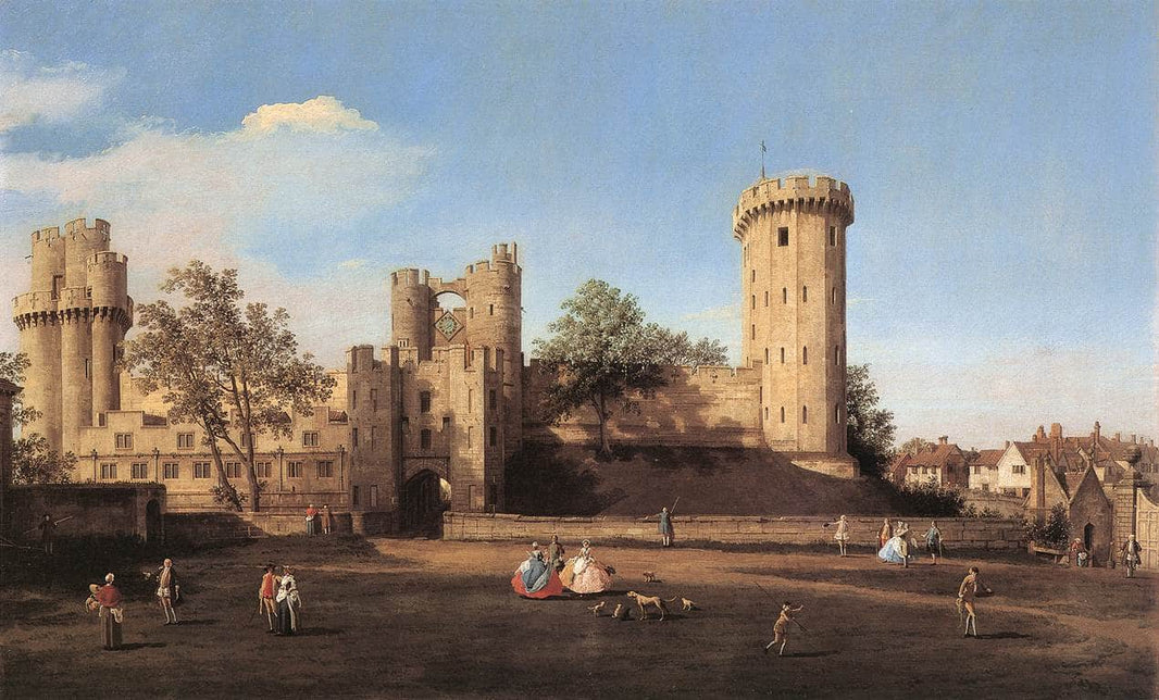 Warwick Castle: the East Front by Canaletto — hand-painted animal oil painting reproduction on canvas