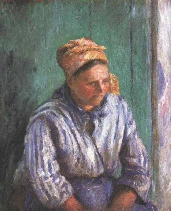 Washerwoman Study (also known as La Mere Larcheveque) by Camille Pissarro — hand-painted portrait oil painting reproduction on canvas