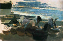 Washerwomen (sketch) by Joaquín Sorolla — hand-painted landscape oil painting reproduction on canvas