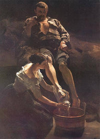 Washing of feet by Jacek Malczewski — hand-painted portrait oil painting reproduction on canvas
