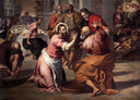 Washing of the Feet by Palma il Giovane — group oil painting wall art, Mannerism Late Renaissance