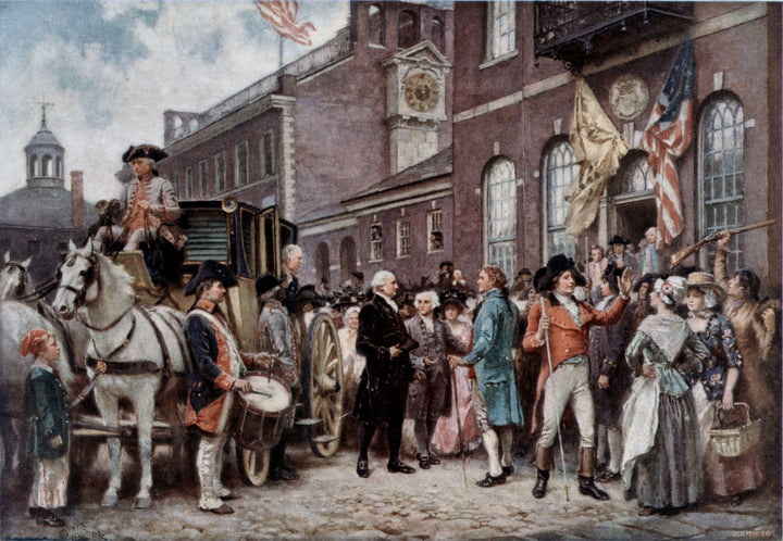 Washington's Inaugration at Philadelphia by Jean Leon Gerome Ferris — hand-painted architectural oil painting reproduction on canvas