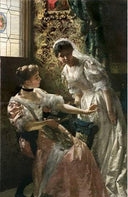 Watching Jewels by Wladyslaw Czachorski — hand-painted portrait oil painting reproduction on canvas
