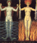 Water and Fire by Franz Stuck — hand-painted abstract oil painting reproduction on canvas