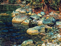 Water and stones under Palaccuolo by Alexander Ivanov — hand-painted landscape oil painting reproduction on canvas