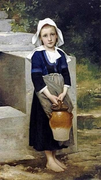 Water Carrier by William-Adolphe Bouguereau — hand-painted portrait oil painting reproduction on canvas