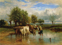 Water Carriers by Constant Troyon — seascapes oil painting wall art, Realism
