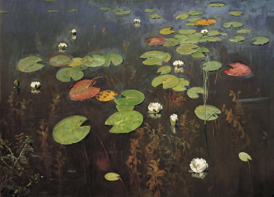 Water lilies. Nenuphar. by Isaac Levitan — hand-painted botanical oil painting reproduction on canvas