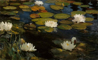 Water Lilies, Study for the Youth and a Mermaid by Albert Edelfelt — hand-painted botanical oil painting reproduction on canvas