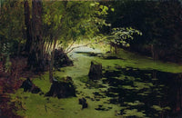 Water margin (A pond) by Isaac Levitan — hand-painted botanical oil painting reproduction on canvas