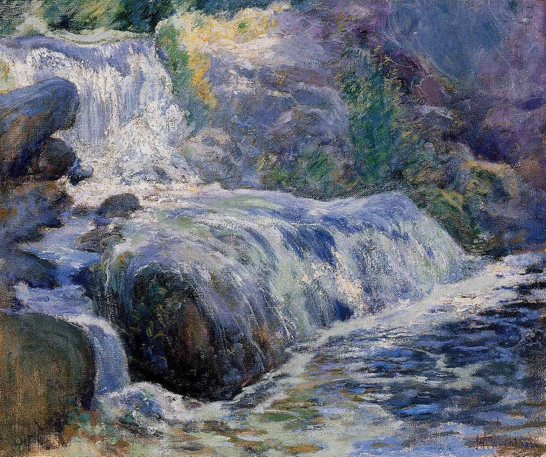 Waterfall by John Henry Twachtman — hand-painted botanical oil painting reproduction on canvas