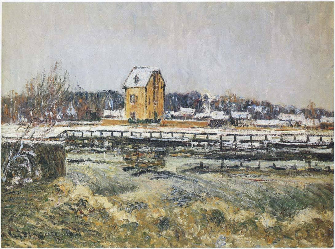 Waterfall at Saint Martin Pontoise by Gustave Loiseau — hand-painted architectural oil painting reproduction on canvas