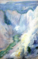 Waterfall in Yellowstone by John Henry Twachtman — seascapes oil painting wall art, Impressionism