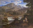 Waterfalls at Subiaco by Joseph Anton Koch — hand-painted landscape oil painting reproduction on canvas