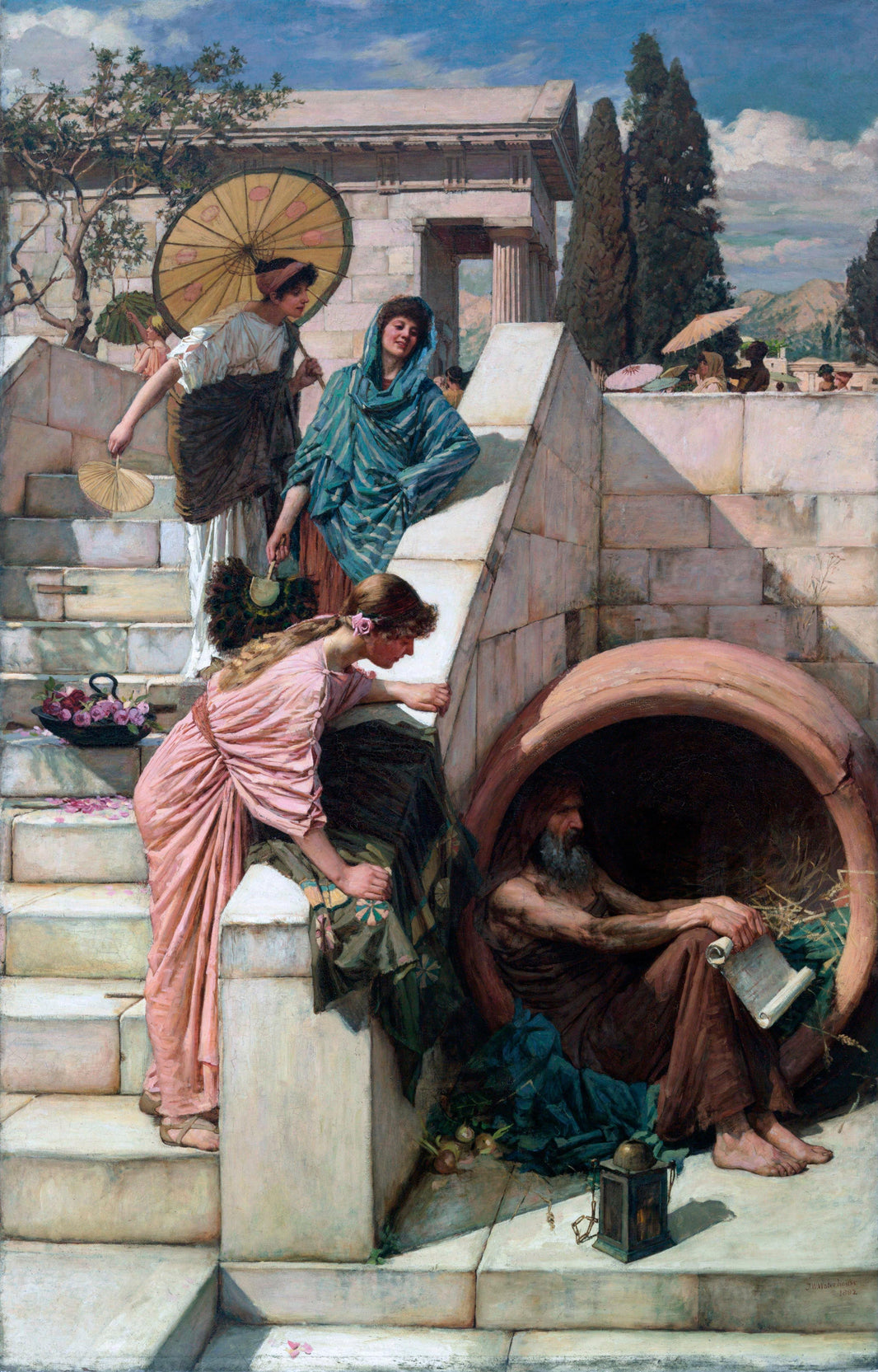 Diogenes by John William Waterhouse — hand-painted cultural oil painting reproduction on canvas