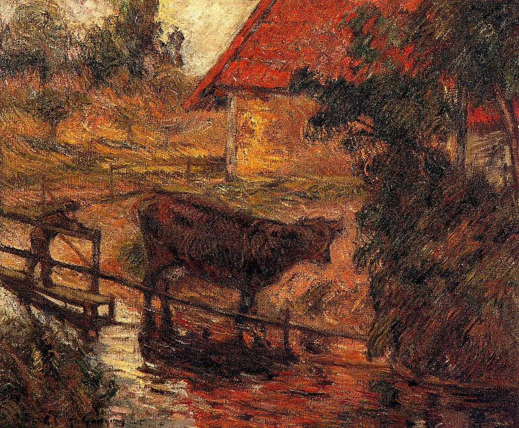 Watering place by Paul Gauguin — hand-painted animal oil painting reproduction on canvas