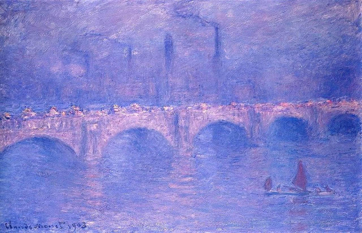 Waterloo Bridge, Hazy Sunshine by Claude Monet — hand-painted impressionism oil painting reproduction on canvas