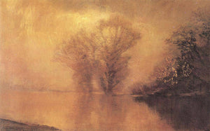 Waterside Scene in Luminescent Haze - Laszlo Mednyanszky