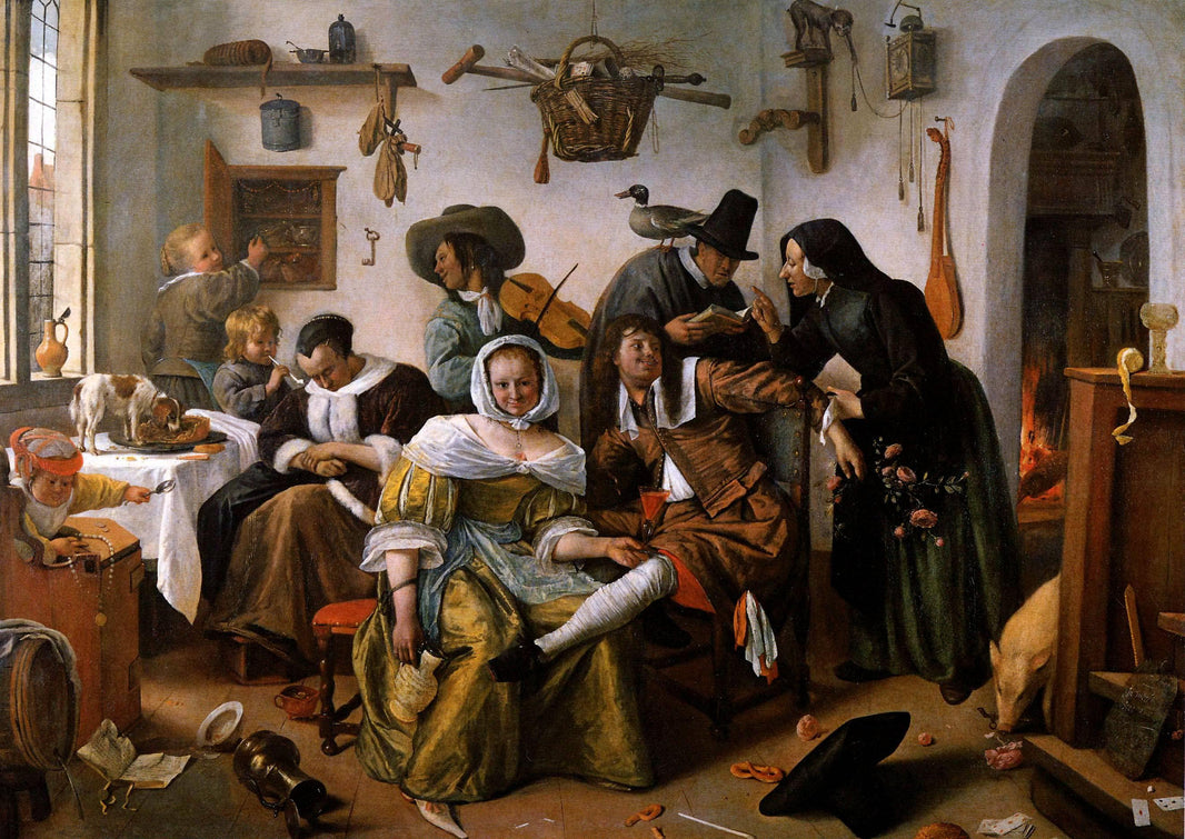 Wealth is Looking, or, In Luxury Look Out by Jan Steen — hand-painted portrait oil painting reproduction on canvas