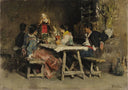 Wedding dinner by Vincenzo Caprile — group oil painting wall art, Realism