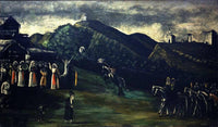 Wedding in the old-times Georgia by Niko Pirosmani — hand-painted landscape oil painting reproduction on canvas